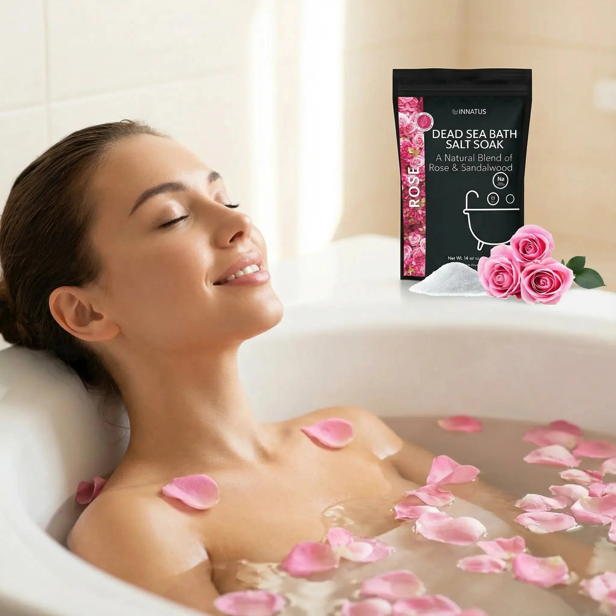 Dead Sea Rose Bath Salt Soak with 21 Minerals